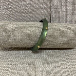 Alexis Bittar Luminous Green and Gold Tone Lucite Bangle Bracelet